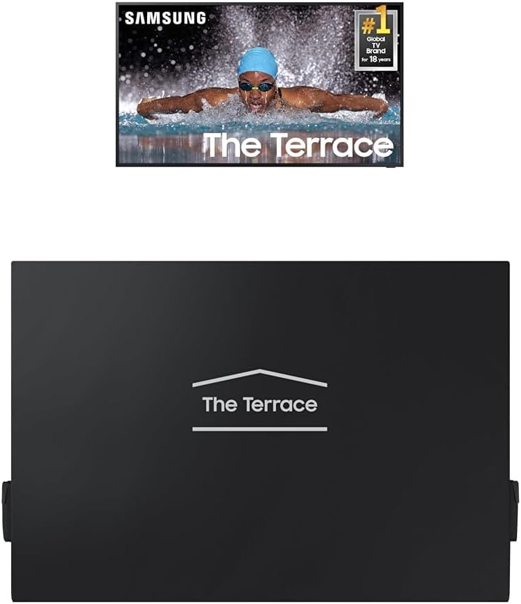 SAMSUNG 75-Inch Class Neo QLED 4K The Terrace Partial Sun, Quantum HDR+ (QN75LST7DAFXZA, 2024 Model) 75-Inch The Terrace Outdoor Smart TV Dust Cover with Protective Lining, VG-SDCC75G