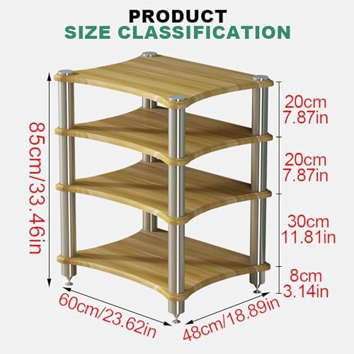 Multifunctional Stereo Stand & Audio Rack - Media Shelf for Projectors, PS5, DVD Player, Game Consoles & Cable Boxes - Stylish AV Tower Corner Storage Solution.