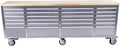 IDEALHOUSE 96 inch Rolling Tool Chest, Garage Workbench with 24 Drawers, Solid Rubber Wood Top & with Wheels Lock Key Locking, Mobile Workstation Tool Cabinet for Workshop Storage