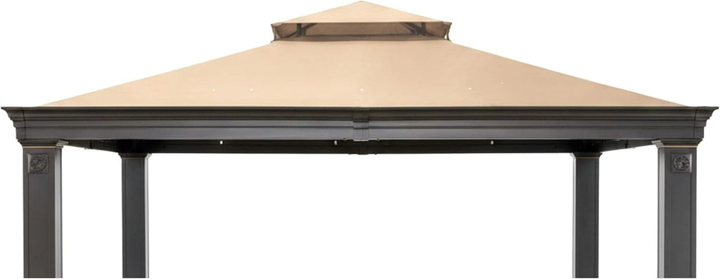 Garden Winds Reinforced Replacement Canopy Top Cover Compatible with The L-GZ025PCO7A Tivering Two Tiered 10' x 12' Gazebo - Classic Sand, Riplock 350