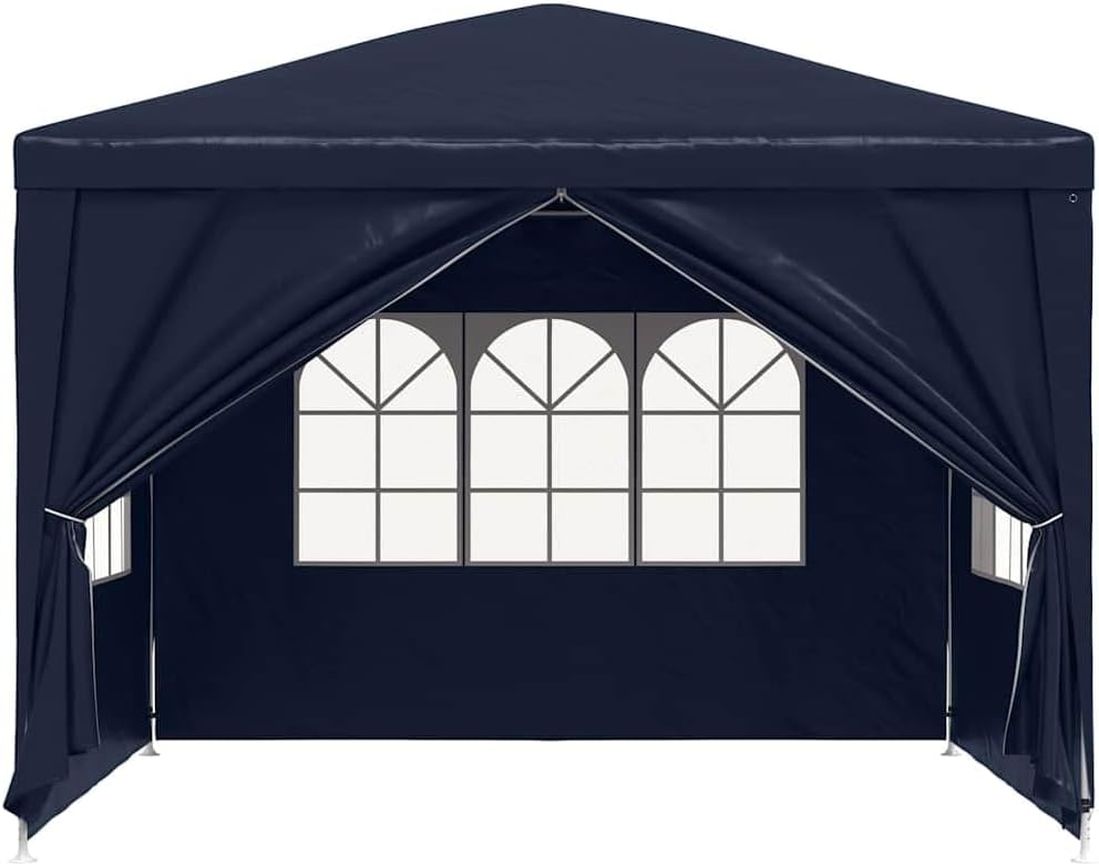 Blue Polyethylene Party Tent with Steel Frame 9.8ft x 9.8ft for Outdoor Events Shelter Canopy