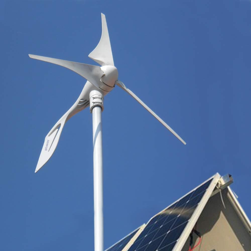 Wind Turbine Generator 400W 12V with 3 Blade 2.5m/s Low Wind Speed Starting Wind Turbines with Charge Controller, Windmill for Home