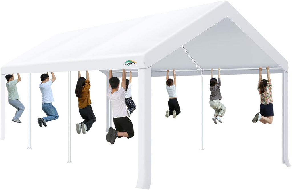 COBIZI Party Tent 10x20 Heavy Duty, 10x20 Canopy with Removable Sidewalls & 4 Built-in Sandbags, Commercial Wedding Large Tent, UV 50+, Waterproof, White