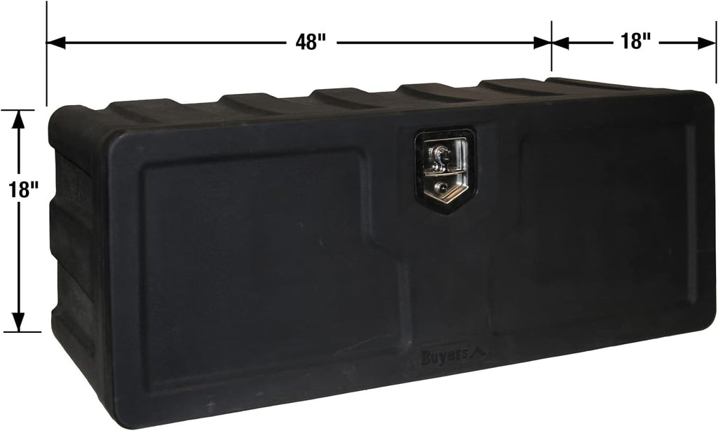 Buyers Products 1717110 Poly Underbody Truck Box, Toolbox for Utility Heavy Duty Work Vehicles, 18 x 18 x 48 Inches, Black