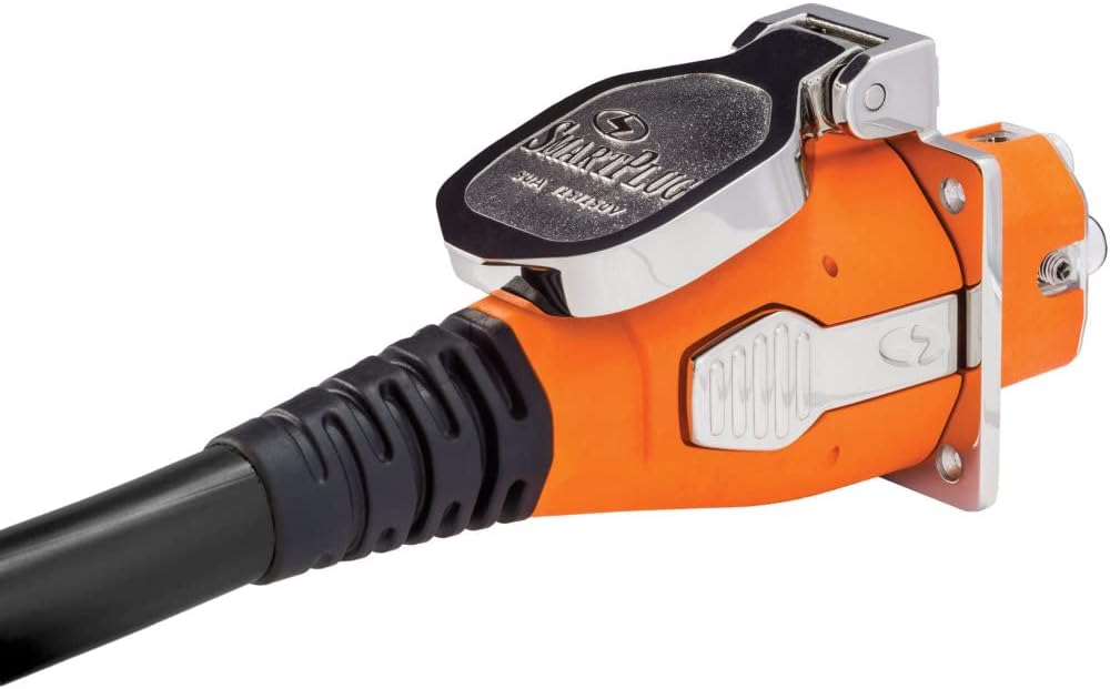 SmartPlug C15043 30 Amp Female to 15 Amp Male Plug – 4' Power Cord, RV Electrical Outlet, Shore Power, 30 Amp Extension Cord, Generator Cord, Locking System, LED Indicator, Weatherproof – Orange