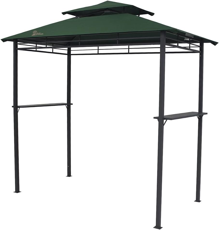 Palm Springs Deluxe 8FT Double-Tier Barbecue Canopy/BBQ Grill Tent Green
