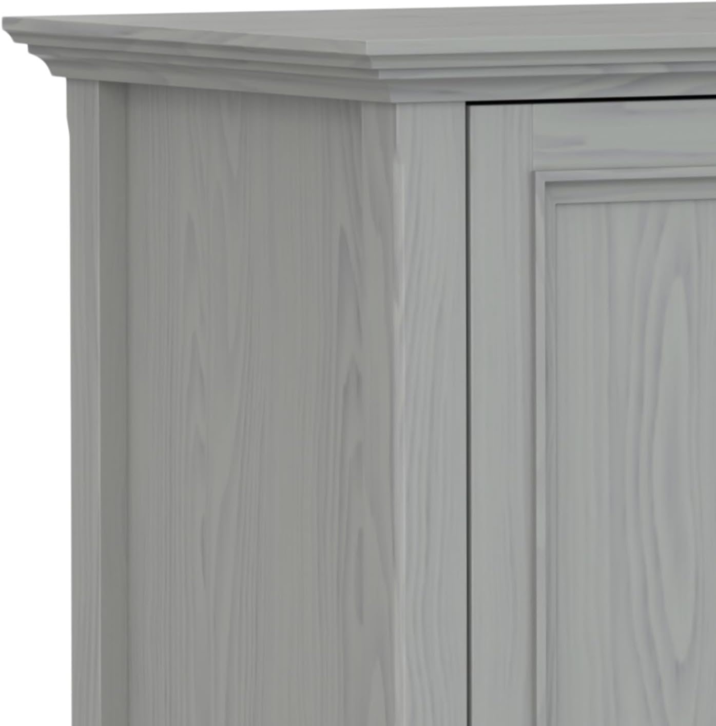 SIMPLIHOME Amherst TV Stand - 72 inch Wide Solid Wood Media Console in Fog Grey, Transitional Entertainment Center for Living Room for TVs up to 80 Inches with Shelves and Cable Management