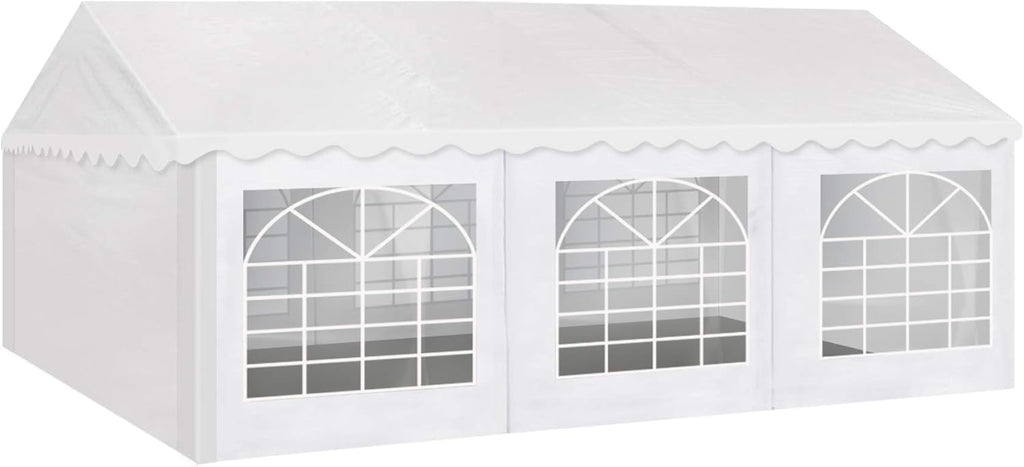 AMERICAN PHOENIX Party Tent 20x20 ft Heavy Duty Canopy Shelter for Wedding Event Fair with Fire Retardant Roof with Sidewalls and Windows White (20x20 - w FR)