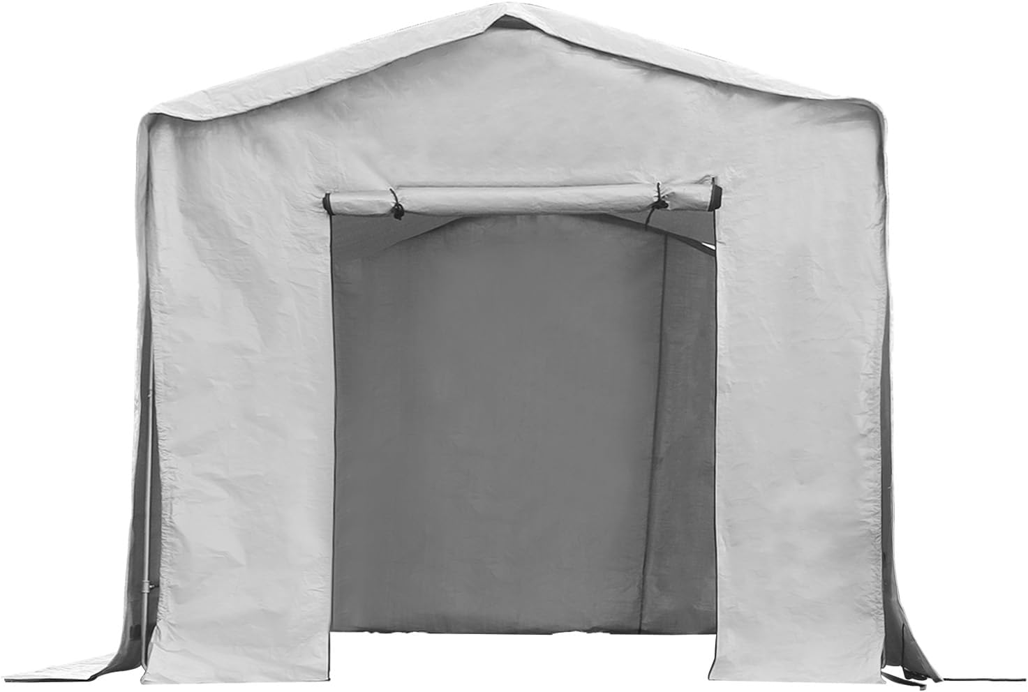 8X8Ft Portable Car Port with Roll-Up Windows Reinforced Portable Garage Heavy Duty Carport Shelter Car Canopy for Outdoor Garden (Grey, 8x8x8Ft)