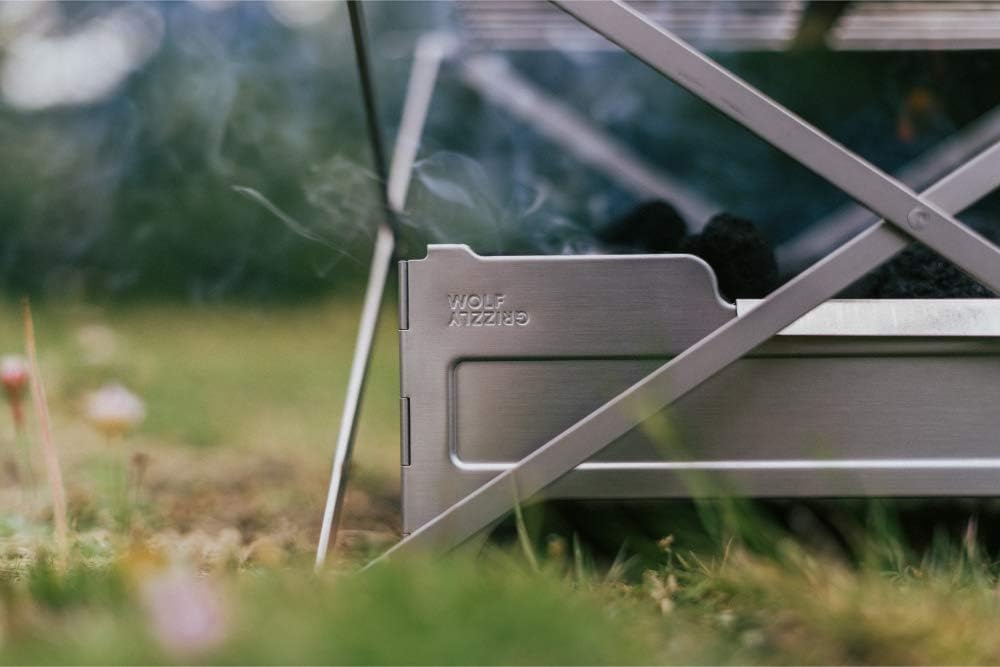 Wolf and Grizzly Campfire Trio | Portable Fire Pit, Folding Grill and Ferro Rod Combo | Campfire Cooking Kit for Camping and Outdoor Adventures | Portable Firepit for Camping | Fire Pit with Grill…