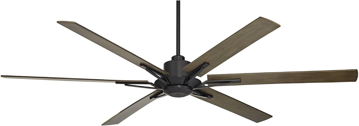 Casa Vieja 60' Expedition Rustic Farmhouse Outdoor Ceiling Fan with Remote Control Matte Black Weathered Oak Wood Blades Damp Rated for Cottage Core Patio Exterior House Home Porch Garage Barn
