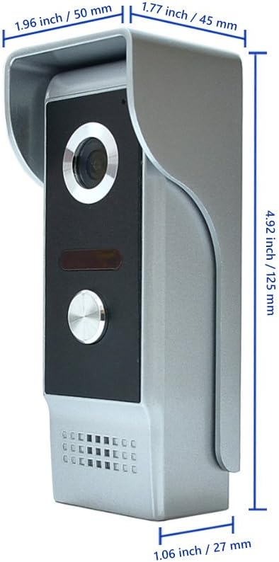 Video Intercom System, 7 Inches Video Doorbell Door Phone System, Wired Video Door Phone HD Camera Kits Dual-Way Intercom for Villa House Office Apartment 1-IR Camera 2-LCD Color Monitor