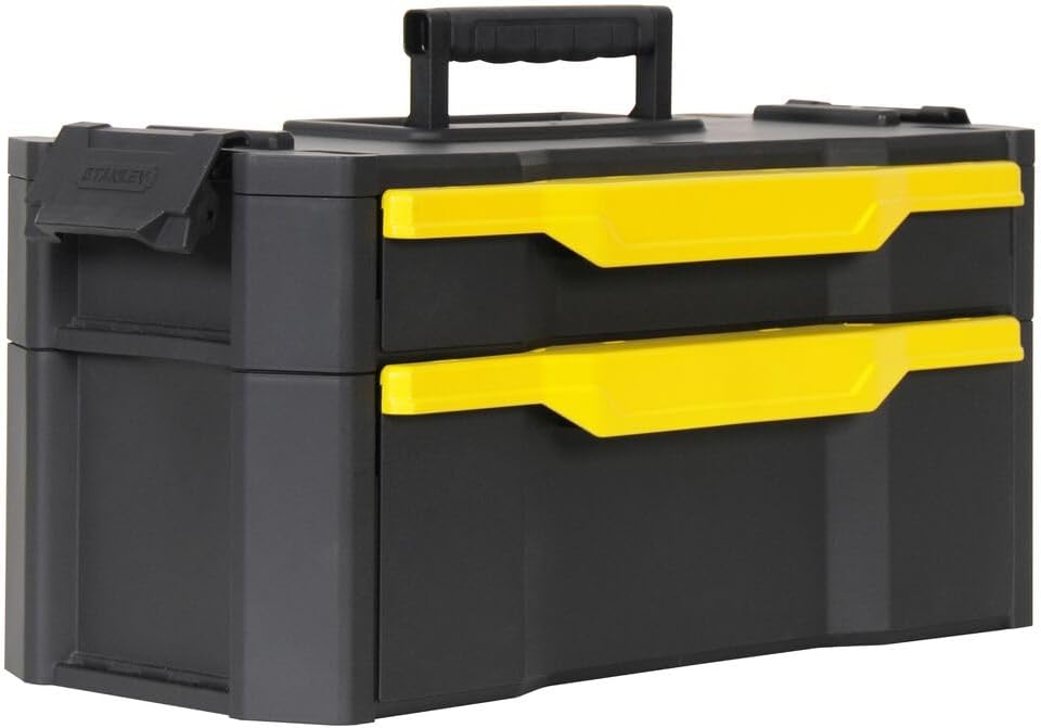 STANLEY Rolling Workshop Toolbox, Detachable Toolbox with Drawers, Flip Bin, Back Pocket, 7 Heavy Duty Wheels, 1-79-206