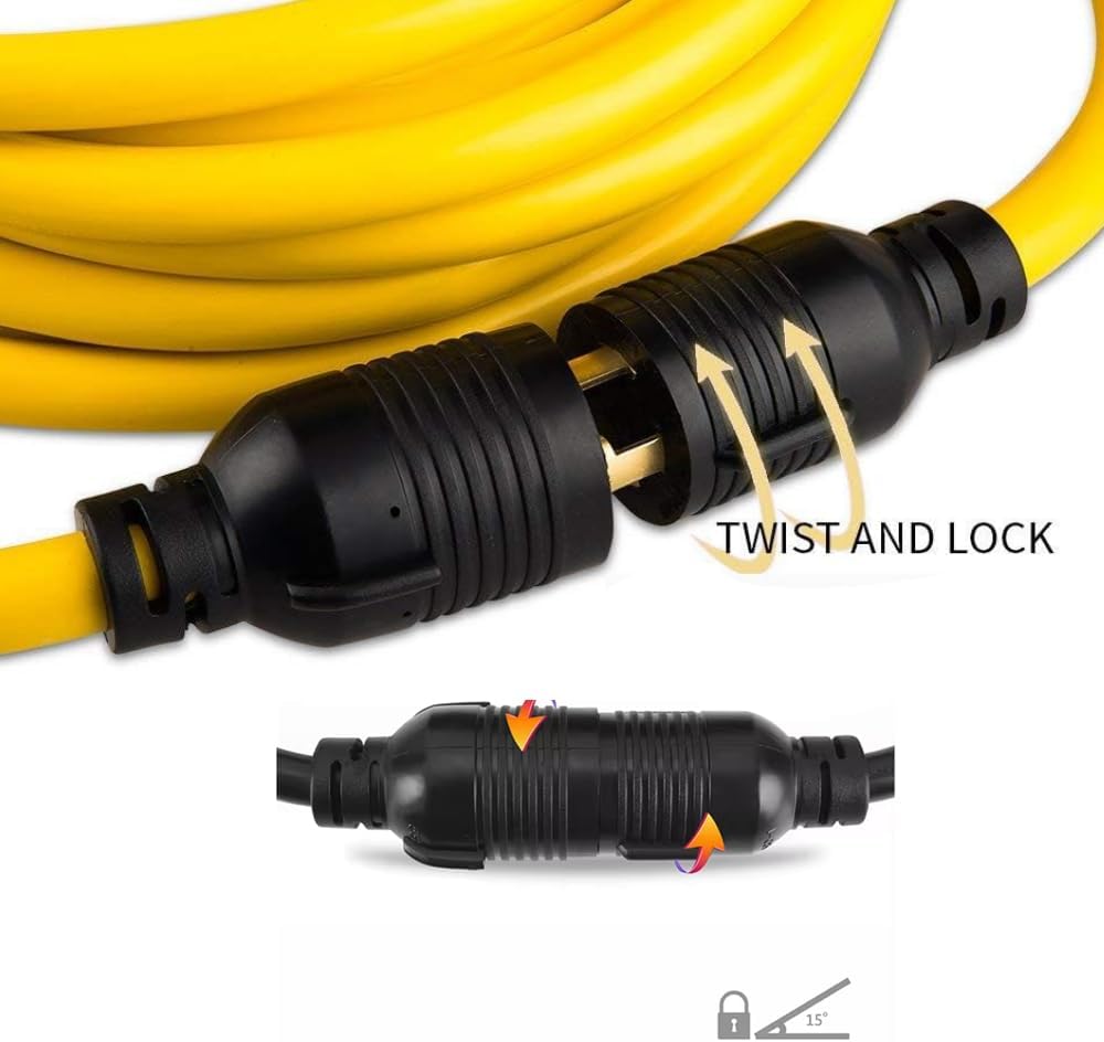 3 Prong 30 Amp Generator Cord 100 FT, NEMA 5-30P/L5-30R, 125V/240V/30A/3750W Generator Power Cord Extension Cord (100FT Power Cord)
