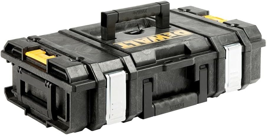 DEWALT Tough System Tool Box, 1-Compartment Organizer, Metal Latches, Water Resistant, 8 Storage Cups Included (DWST08201)