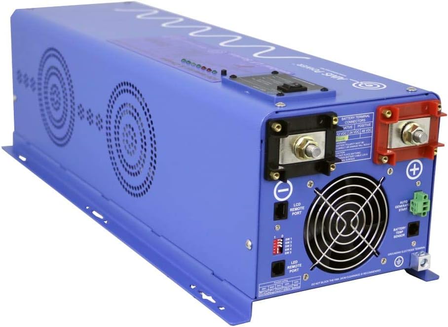 AIMS Power 4000 Watt 48 VDC Pure Sine Inverter Charger 120 & 240VAC Split Phase Output 40A Charger 30A Transfer Switch PICOGLF40W48V240VS