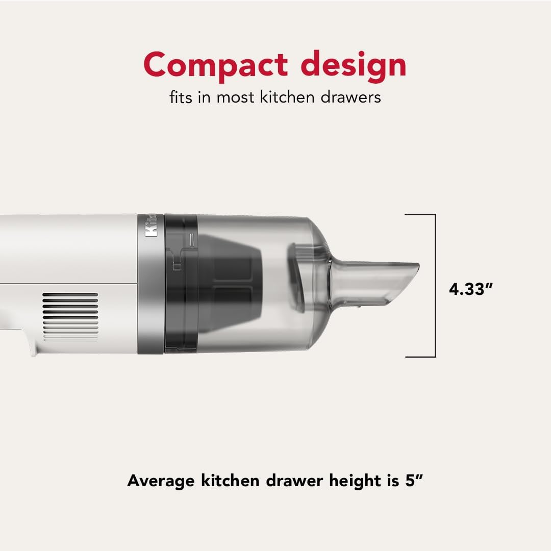 KitchenAid Go™ Cordless Kitchen Vacuum - Battery Included, KKVR121, Porcelain White