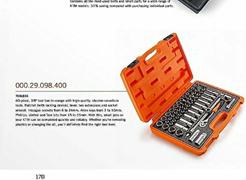 NEW KTM 60 PIECE 3/8' TOOL BOX SET KIT SX EXC XC SXF SR JR 00029098100