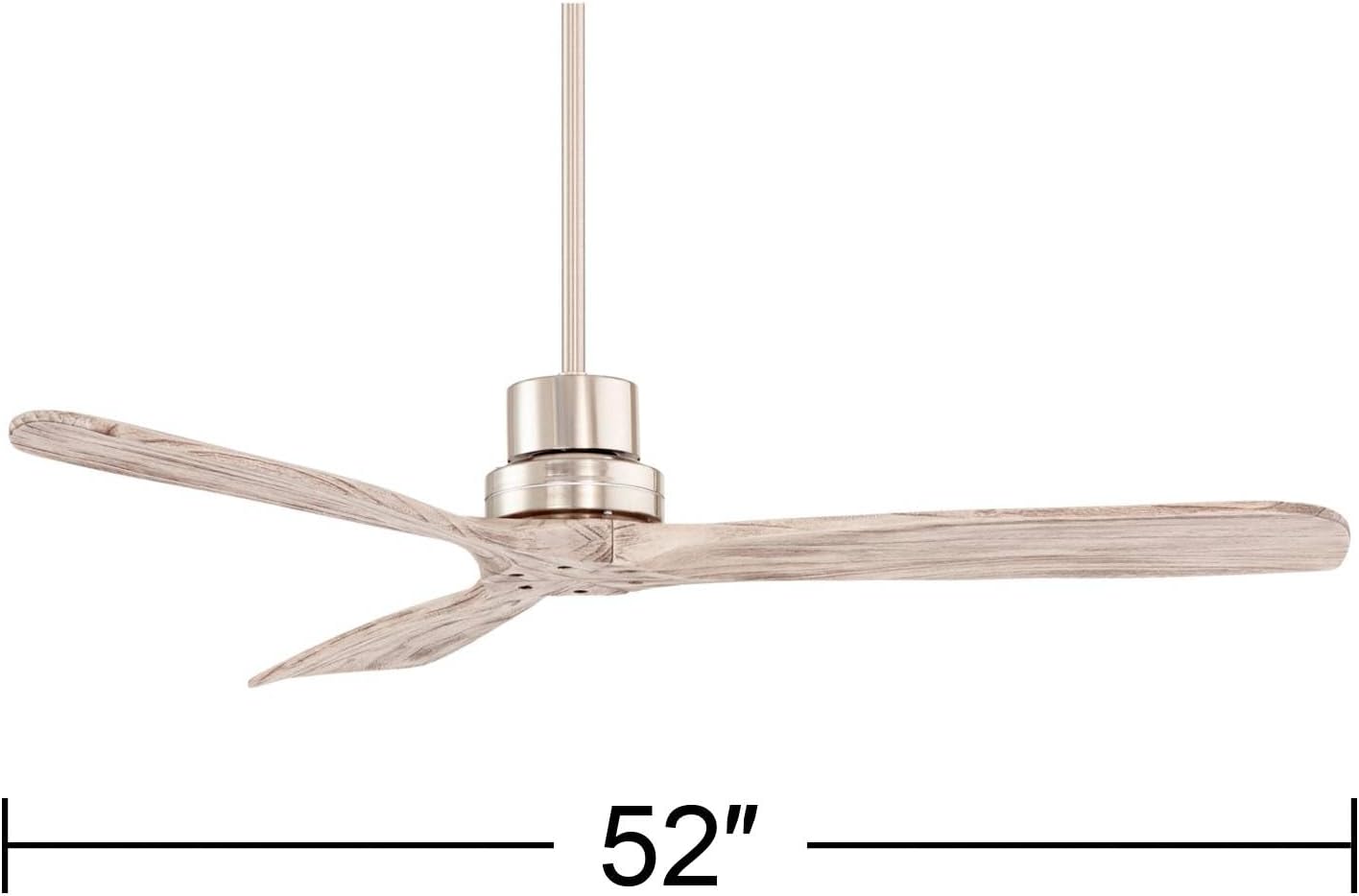 Casa Vieja 52' Delta-Wing DC Modern 3 Blade Indoor Ceiling Fan with Remote Brushed Nickel Silver Gray Solid Wood Damp Rated for Patio Exterior House Home Porch Gazebo Garage Barn - 6' Downrod