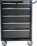 Tool Cabinet Tool Cart 24.2inch with 5 Drawers and Wheels, Metal Rolling Tool Box Locked Drawers Storage Organizer Cabinet with Black Color for Garage, Warehouse, Repair Shop, Workshop
