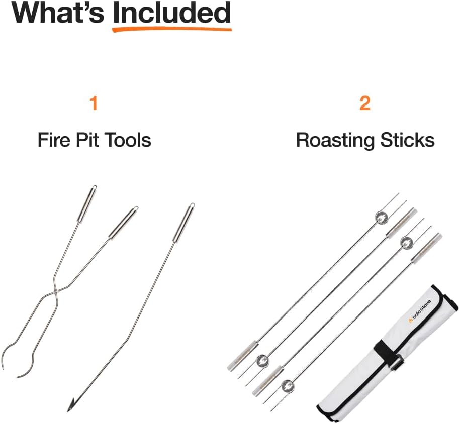 Solo Stove Roasting Sticks and Fire Pit Poker - Firewood Accessories for Outdoor and RV Fire Pits