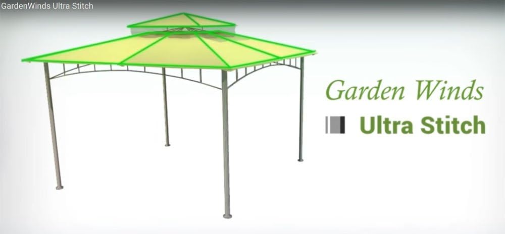 10 x 10 Wood Gazebo Replacement Canopy Top Cover - RipLock 350