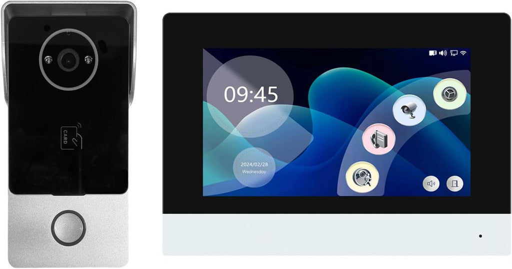 Smart Video Doorbell Intercom System with 600lb Magnetic Lock, 7' Touch Screen Wi-Fi Monitor, 1080P 2.0MP HD Camera, RFID IC Card Access, Tuya App Remote Unlock, Exit Button & Remote Control Kit