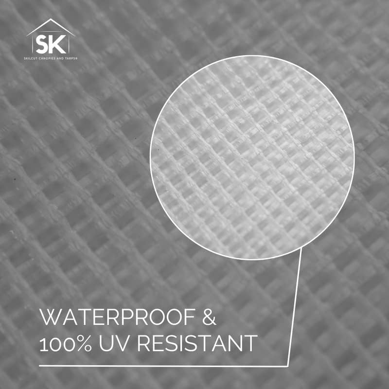 16 Mil Clear Poly Heavy Duty Tarp with Fiber Reinforcement - True Size Tarps with UV Protection, Tear Resistance, Flexibility, Reinforced Corners 15x25