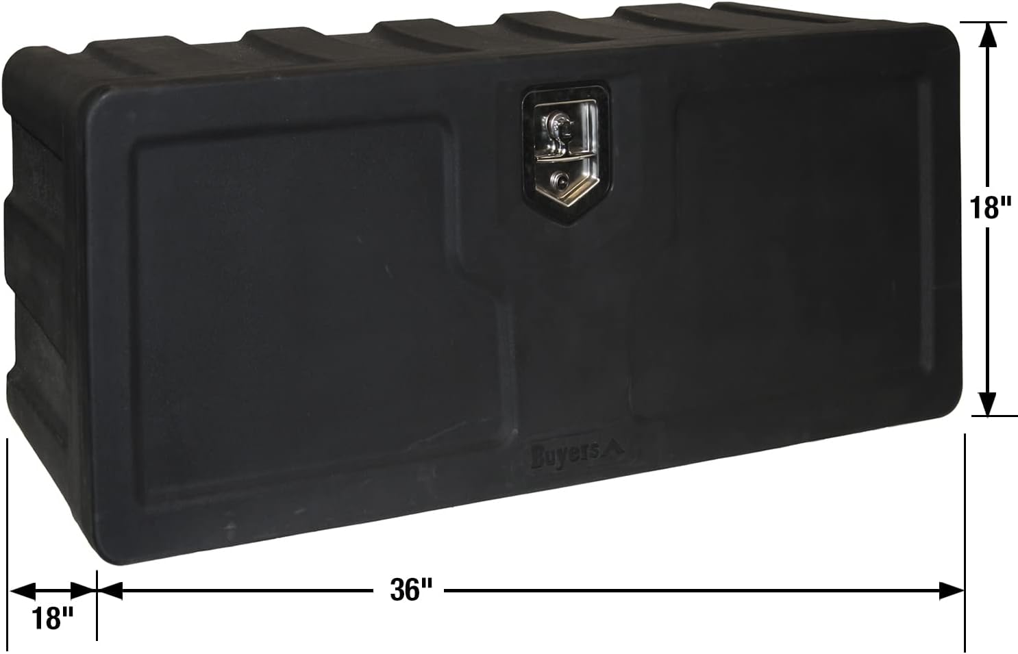 Buyers Products 1717105 Poly Underbody Truck Box, 18 x 18 x 36 Inch, Durable Tool Chest For Storage & Organization, Job Box For Truck