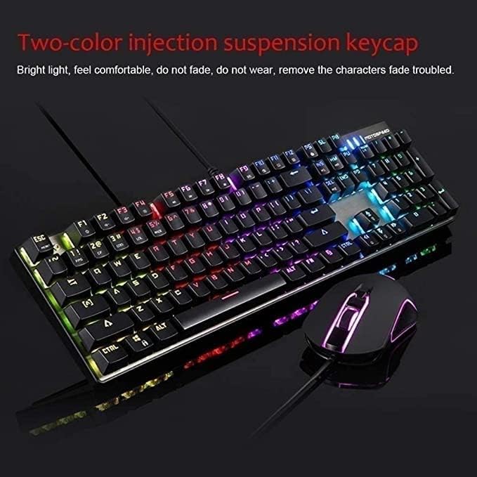 Gaming Keyboard and Mouse Set,LED RGB Backlit Wired Keyboard for Xbox One PC Mac PS4 Laptop, E-sportsPlayer Equipment.