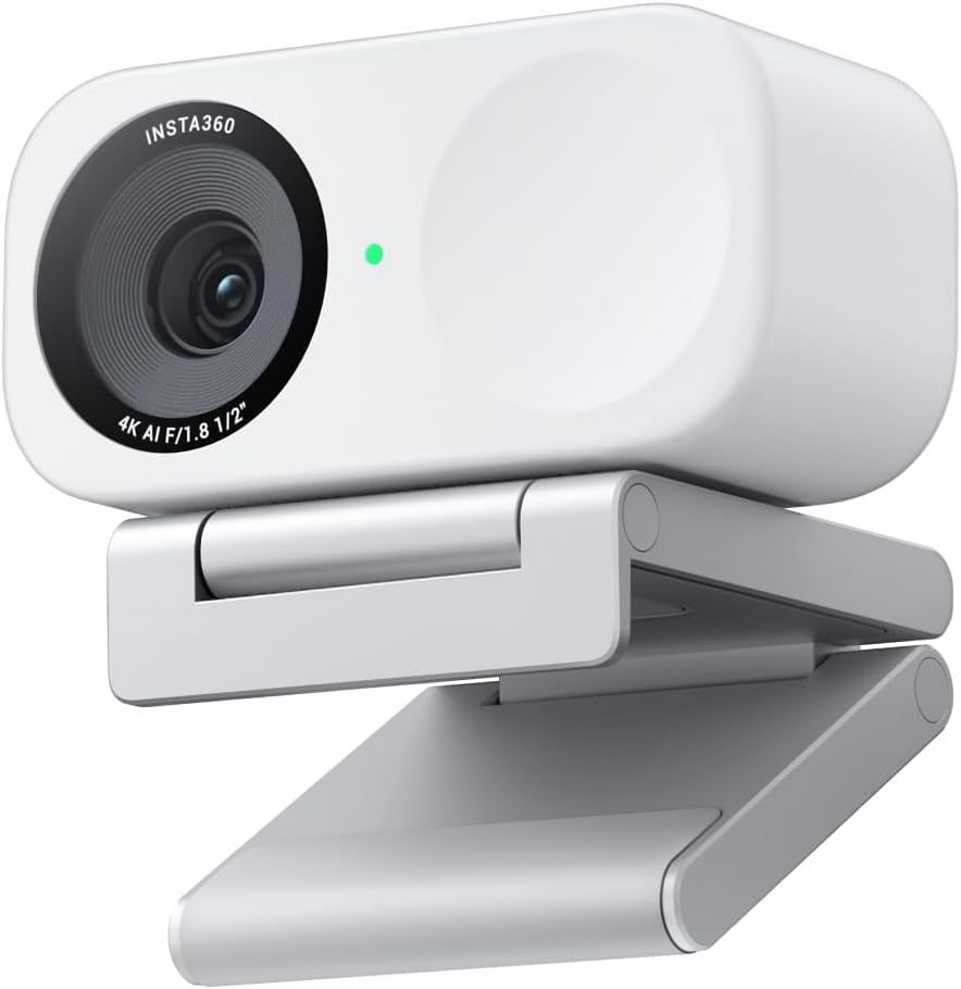 Insta360 Link 2C - 4K Webcam for PC/Mac, 1/2' Sensor, Auto Framing, HDR, AI Noise-Canceling Mic, Gesture Control for Streaming, Video Calls, Gaming, Works with Zoom, Teams, Twitch & More