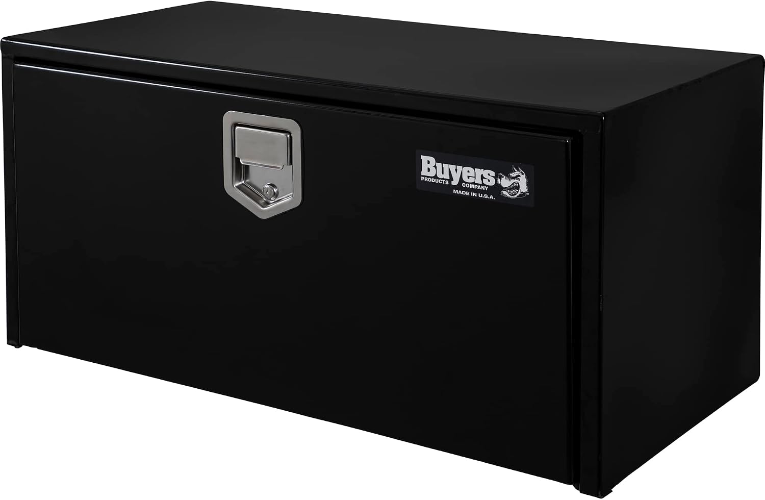 Buyers Products 1703100, 14x16x24 Inch Black Steel Underbody Truck Box with Paddle Latch Locking Storage for Flatbed or Under-Bed Mount Service Body
