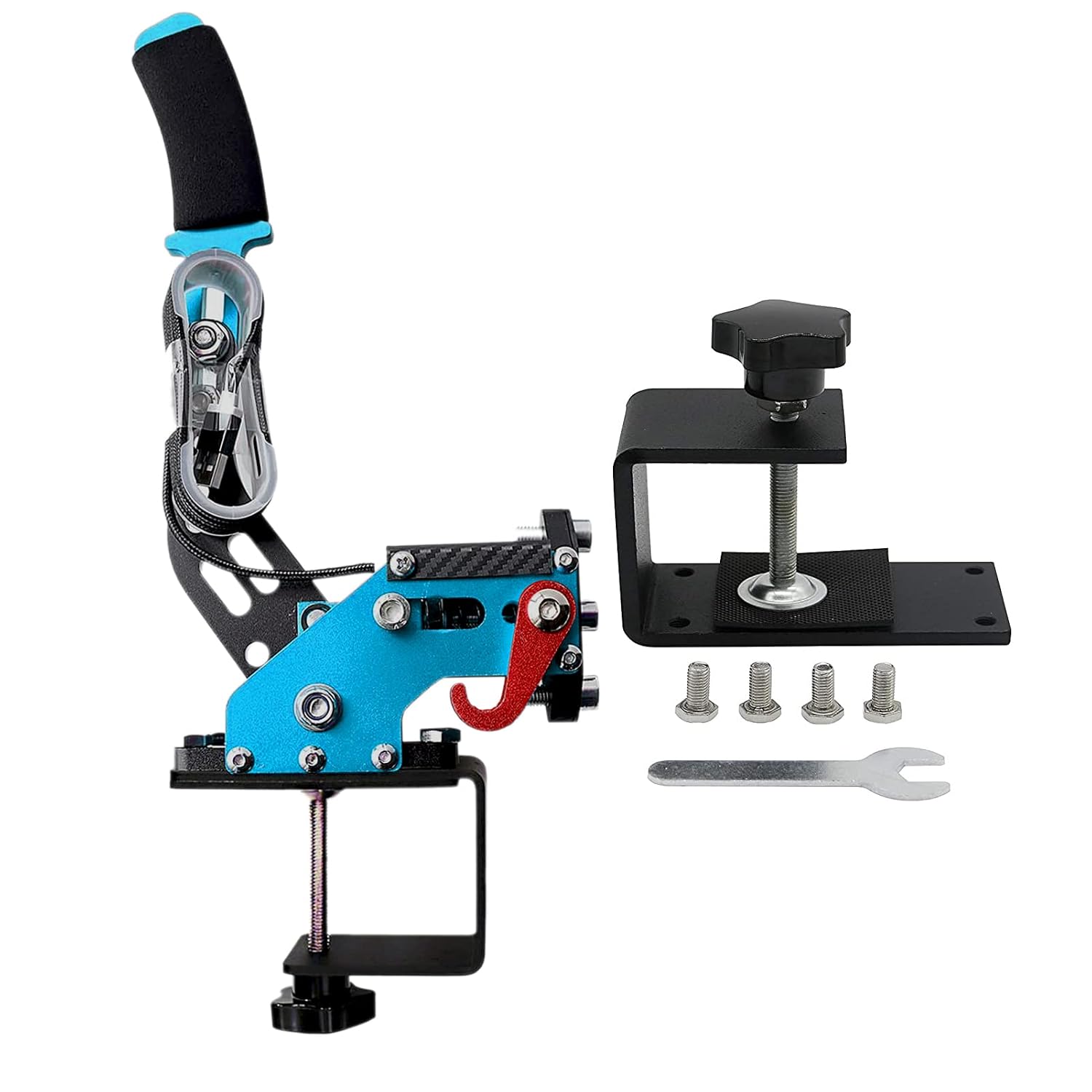 Obokidly Upgrade USB Handbrake Support G920 Compatible With XBOX ONE/XBOX ONE S For Simracing Game Sim Rig With Clamp,And Suitable For PC (Blue)