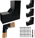 Pegola Bracket Kits,2-Way L-Shaped Woodwork Brackets for 4' x 4' (Actual:3.5'x3.5') Lumber,DIY Gazebo Brackets for Patio Pergolas, Gazebos, Log Cabin W/Hardware - 4Pack…
