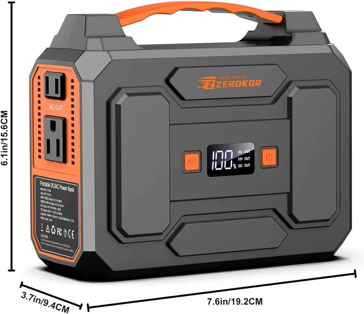 100W Portable Power Station with Foldable Solar Panel, 110V Camping Power Bank with AC Outlet, Rechargeable Battery Solar Generator Power supply for Smart Device Outdoor RV Travel, Emergency Backup