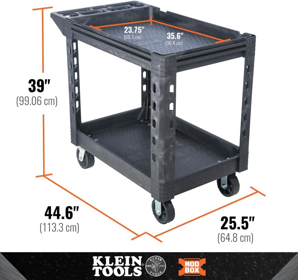 Klein Tools MODbox Utility Cart, 6-Inch Wheels, Rolling Tool Cart, 500-Pound Capacity for Jobsite and Warehouse