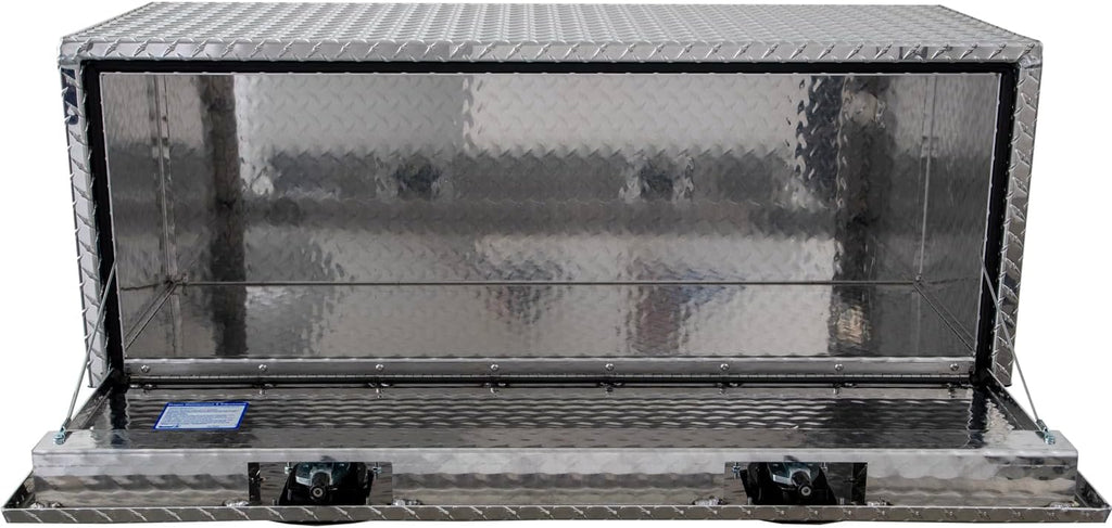 Buyers Products 1705110 Diamond Tread Aluminum Underbody Truck Tool Box, 18 x 18 x 48, Made in USA, .100 in. Thick, Corrosion Resistant, Locking Compression Latch, Secure Storage for Work Trucks
