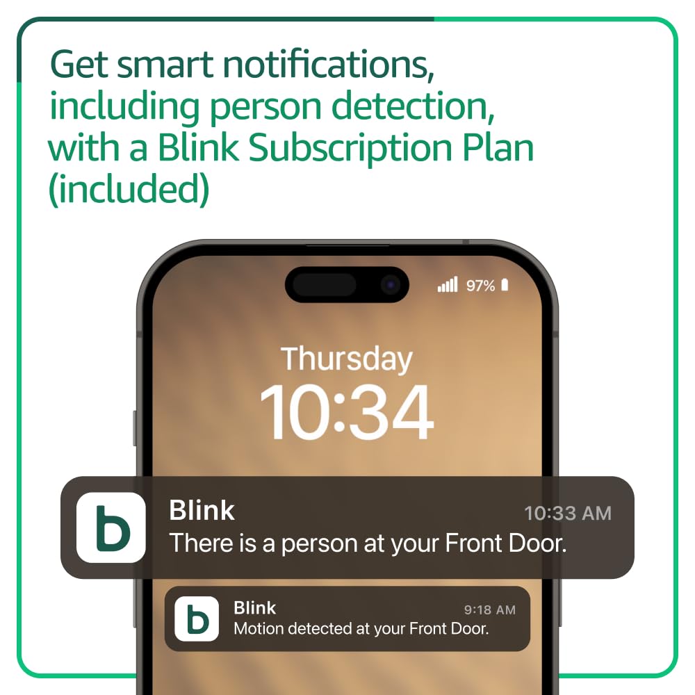 Blink Video Doorbell Add-on, White, with 1-Year Plus Plan Subscription