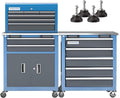 LARBANKE 5-Drawer&8-Drawer Tool Chest combination,with Universal Brake Wheels and Padded Feet,Tool Cabinet with Stainless Tabletop,Rolling Tool Chest Can be Connected Together with Connectiong Buckle
