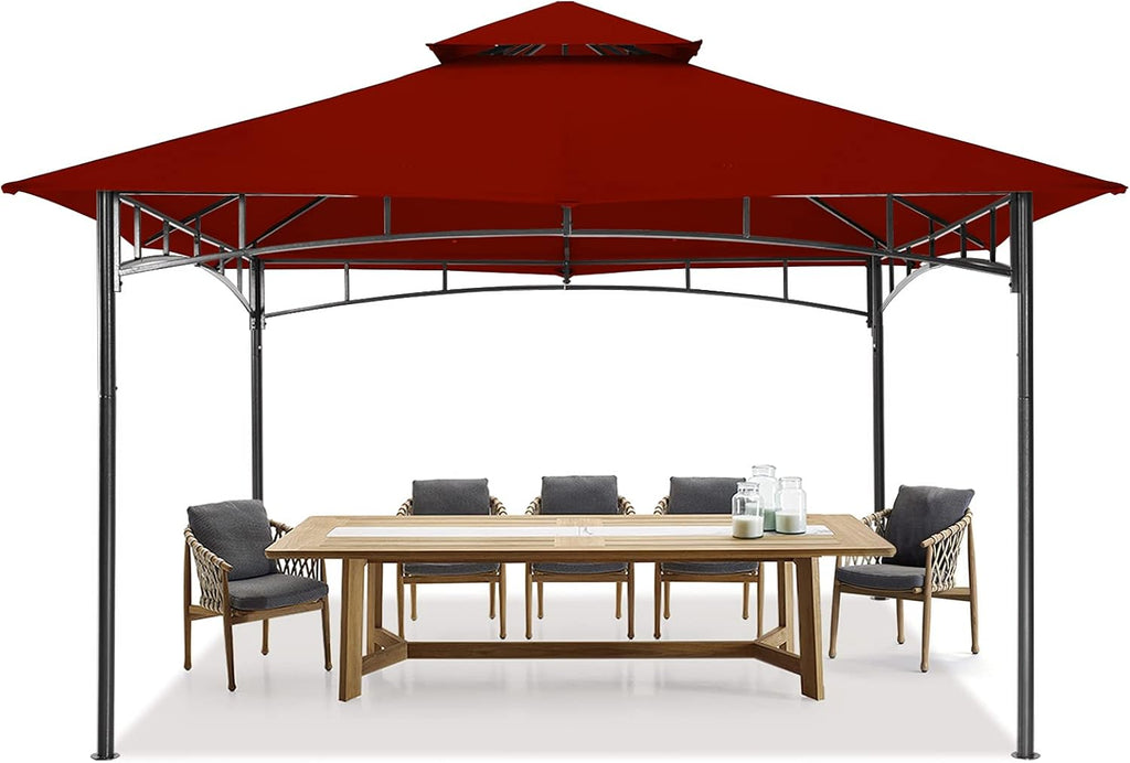 MASTERCANOPY Outdoor Garden Gazebo for Patios with Stable Steel Frame (9x9, Rust Red)