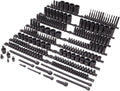 SUNEX 10222 1/4', 3/8' & 1/2' Drive SAE & Metric 6 Point Standard & Deep with Star (E and Tamperproof), Triple Square, & Hex Bit, 222-Piece