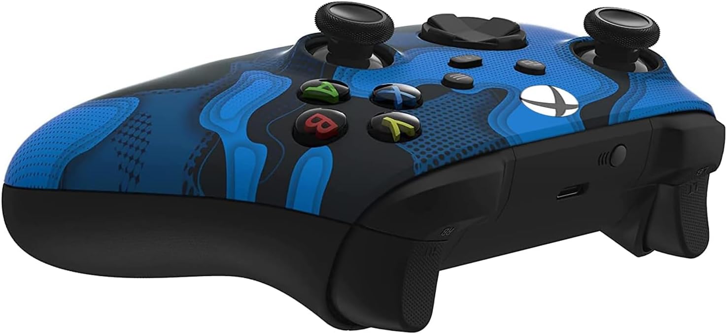 Custom Controllerzz Wireless Controller for Microsoft Xbox Series X/S & Xbox One - Custom Soft Touch Feel - Custom Xbox Series X/S Controller (X/S Blue Camo)