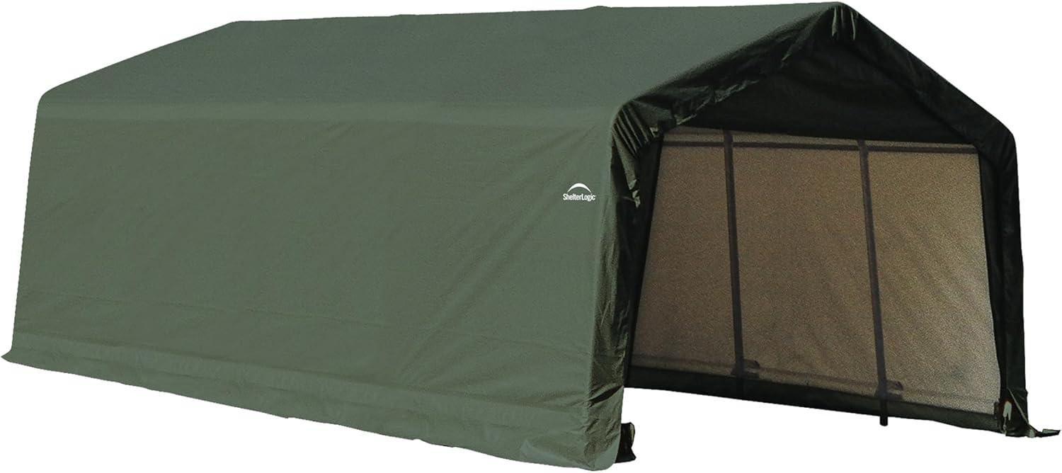 ShelterLogic 73442 Green 12'x20'x10' Peak Style Shelter