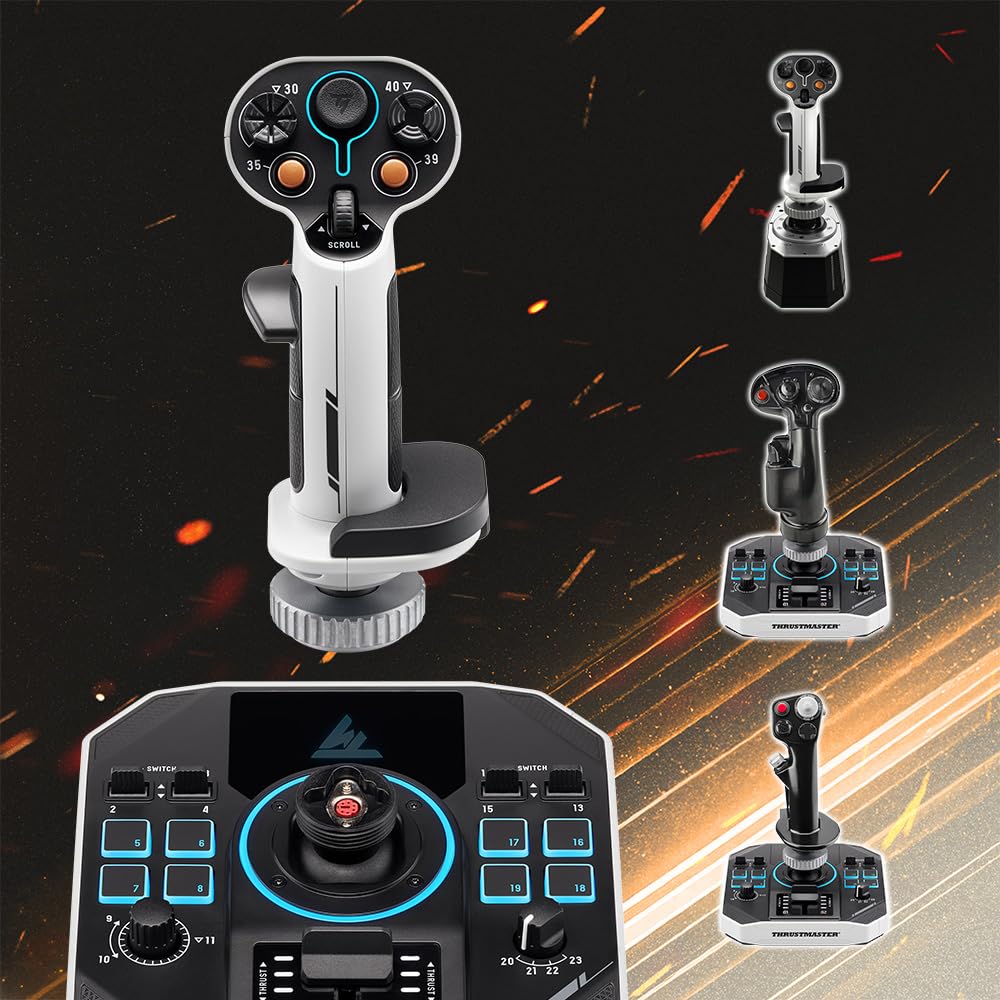 Thrustmaster Sol-R1 Flight Joystick - Hall Effect Technology, 44 Buttons for Space Flight Simulation, Flight Stick with Ambidextrous Grip - Compatible with PC
