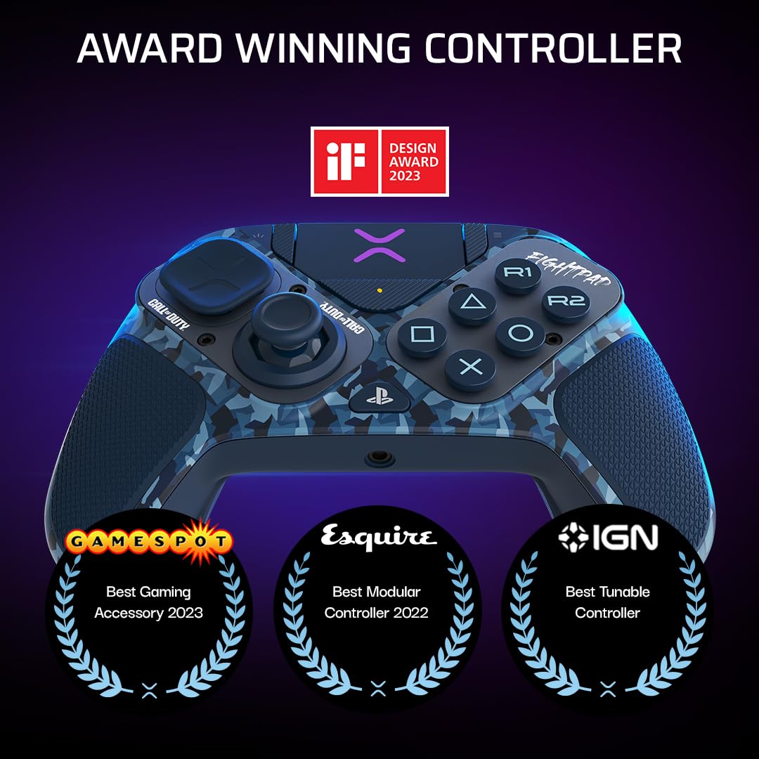 PDP Victrix Pro BFG Wireless Controller for PS4/PS5/PC, Sony 3D Audio, Modular Back Buttons/Clutch Triggers/Joystick, Call of Duty Midnight Mask