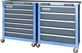 Larbanke Combination Tool Cabinet and Chest - 7+5 Drawer Tool Chest for Connected Use, Rolling with 360 Brake Wheels and Padded Feet, Blue