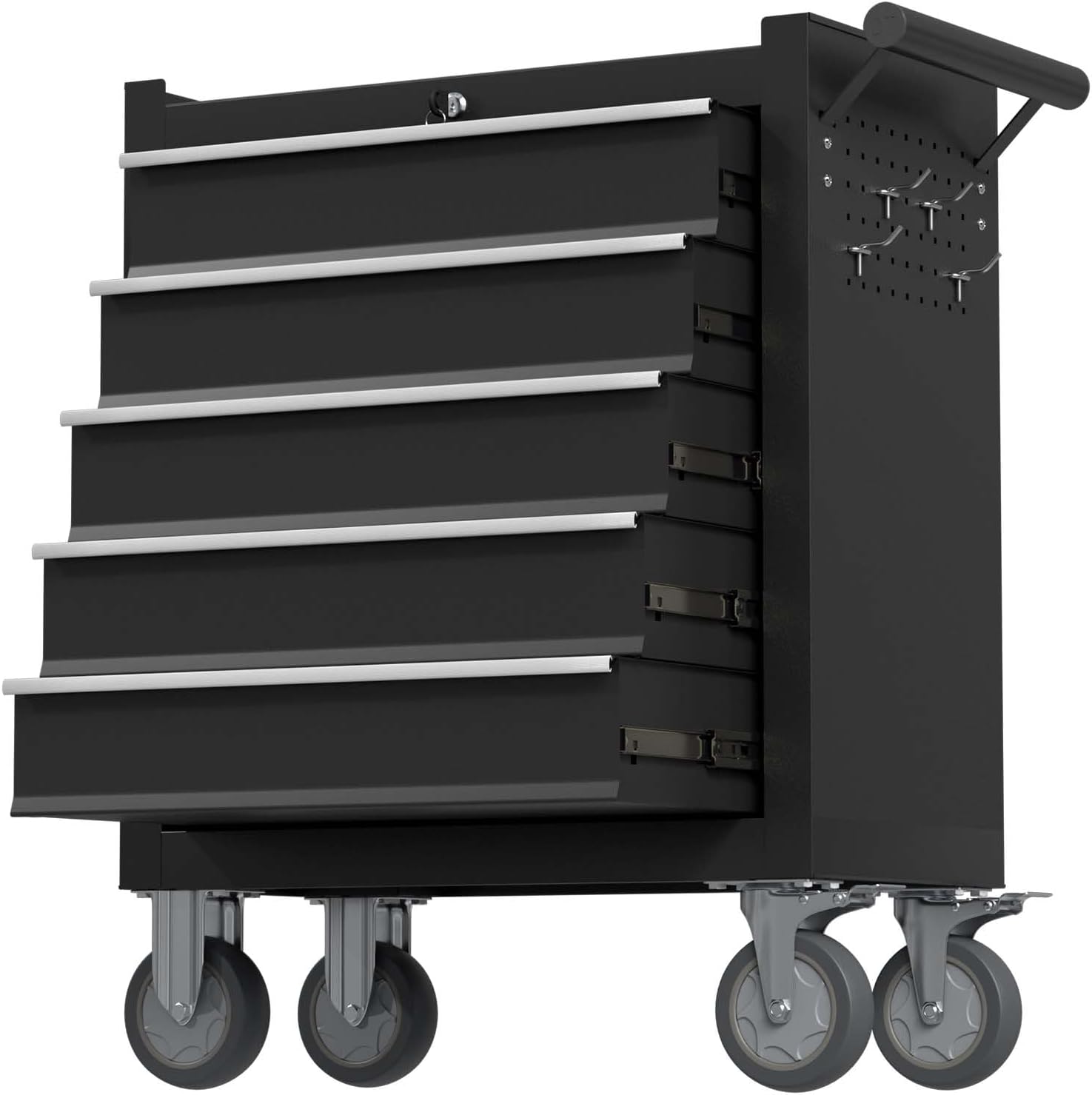 5-Drawer Tool Chest, Rolling Tool Box with Wheels, High Capacity Detachable Mobile Tool Storage Cabinet for Workshop, Garage, Mechanics and Repair Room (Black, 5-Drawer)