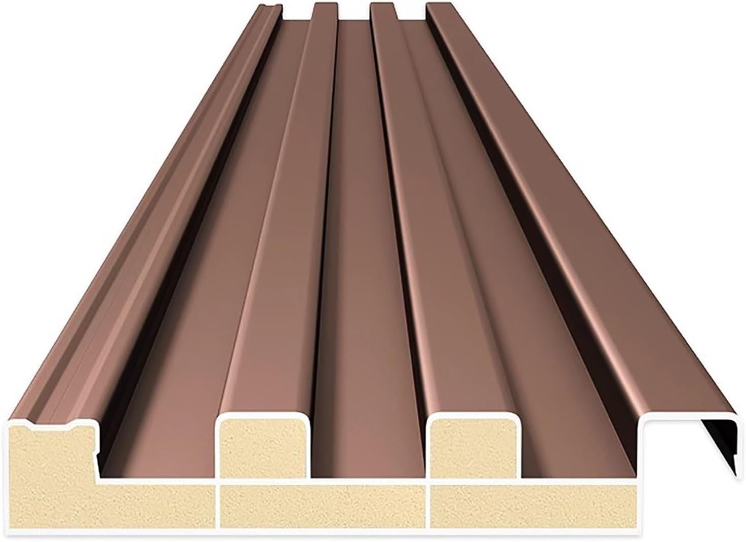 Metal Aluminum Roofing Panels 10 12 14 16 18 20ft, Gazebo Cladding Panel Board Outdoor Waterproof, Shed Siding Sheet Metal Can Thermal Insulation(Brown,L 366cm(12ft))