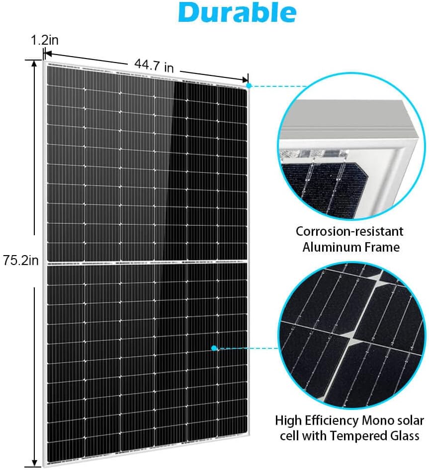 SUNGOLDPOWER 4PCS 450W Solar Panels Monocrystalline UL 61730, Grade A Solar Cell,Waterproof IP68,High Efficiency Solar Panel On/Off Grid for Charging Station,Caravan,RV,Yacht, Boat (Total 1800W)
