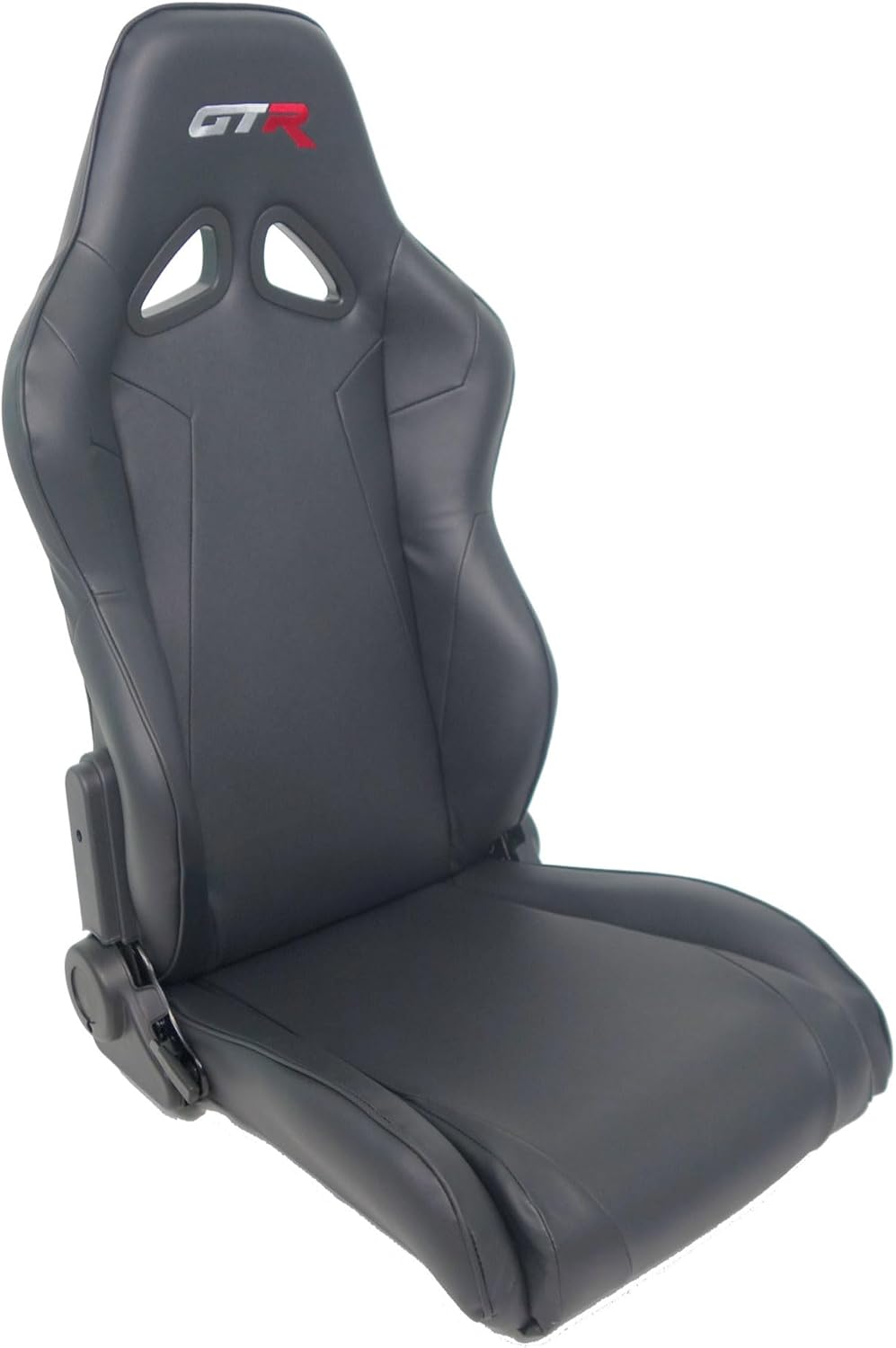 GTR Simulator GTA Model Racing Simulator Cockpit – Majestic Black Frame with Adjustable Black Leatherette Seat | Driving Gaming Chair for PC, Xbox, PS5 | Compatible with Logitech, Fanatec, Moza